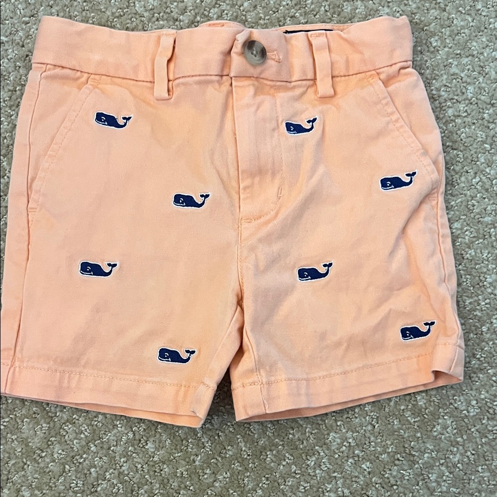 Vineyard Vines Kids' Orange Whale Pattern Shorts